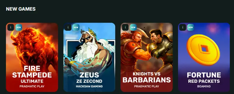 BetNjet casino lobby displaying New Games and Popular slots for player selection.
